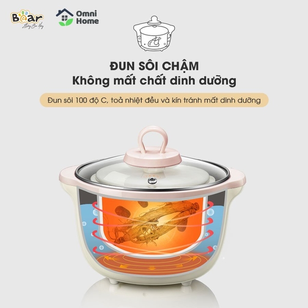 Nồi nấu chậm Bear 1,6L SUBE002