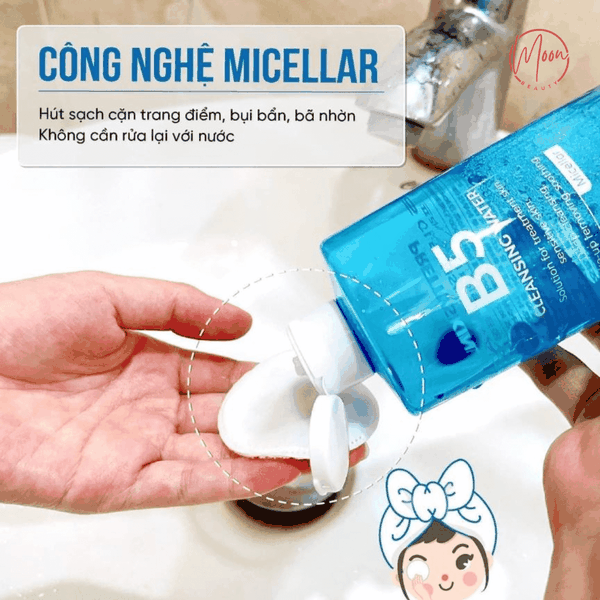 Nước Tẩy Trang Pretty Skin B5 Cleansing Water (500ml) - pH 5.5, Chuyên Biệt Cho Da Nhạy Cảm & Da Treatment