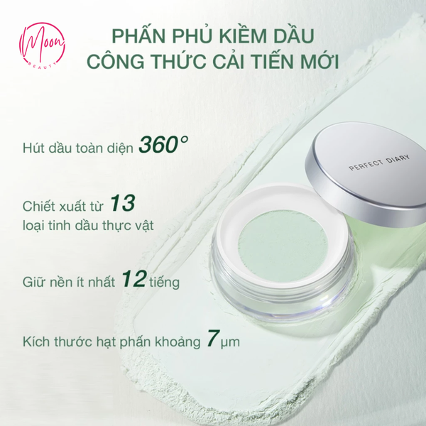 [SIÊU MỊN] PHẤN PHỦ BỘT PERFECT DIARY WEIGHTLESS SOFT-VELVET LOOSE POWDER - KIỀM DẦU 12H