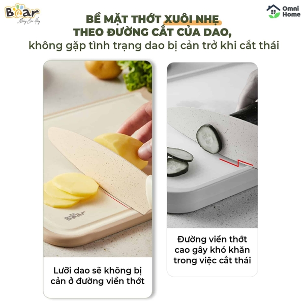 Thớt nhựa kháng khuẩn đa năng Bear CX-E0023