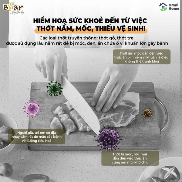 Thớt nhựa kháng khuẩn đa năng Bear CX-E0023