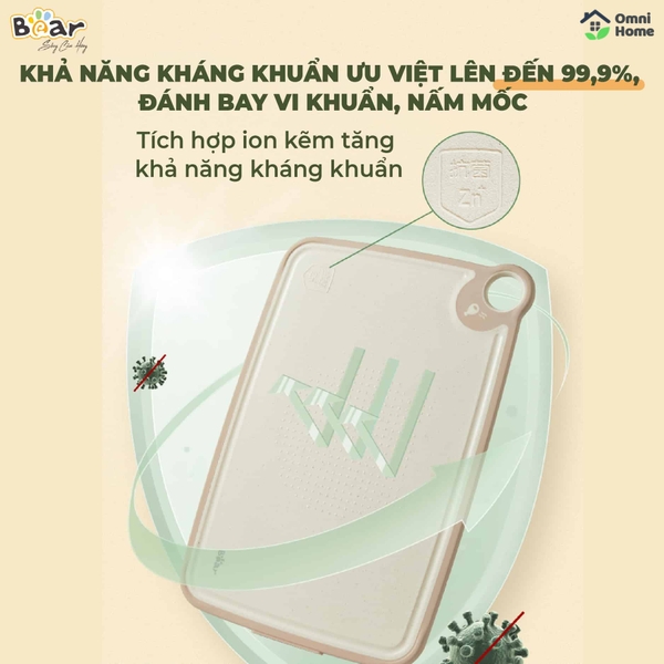 Thớt nhựa kháng khuẩn đa năng Bear CX-E0023