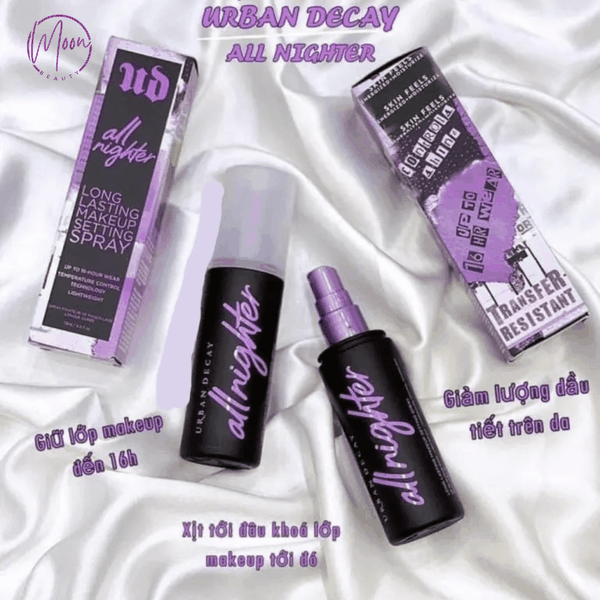 [MINI] XỊT KHÓA NỀN URBAN DECAY ALL NIGHTER SETTING SPRAY (TÍM / VÀNG) - BỀN MÀU 16H, KIỀM DẦU