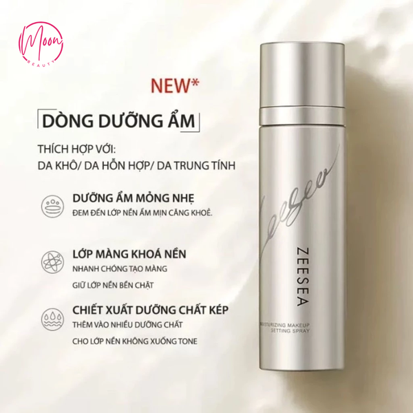 XỊT KHÓA NỀN ZEESEA SETTING SPRAY - BỀN LÂU 12H, LÌ MỊN (ĐEN)/CĂNG BÓNG (VÀNG) - DUNG TÍCH 100ML