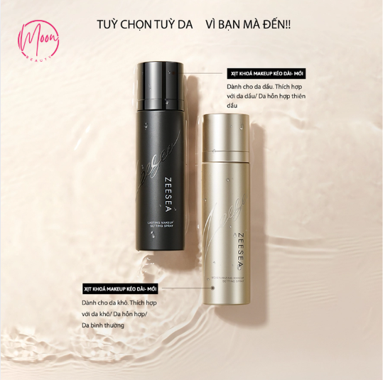 XỊT KHÓA NỀN ZEESEA SETTING SPRAY - BỀN LÂU 12H, LÌ MỊN (ĐEN)/CĂNG BÓNG (VÀNG) - DUNG TÍCH 100ML