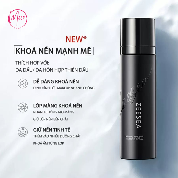 XỊT KHÓA NỀN ZEESEA SETTING SPRAY - BỀN LÂU 12H, LÌ MỊN (ĐEN)/CĂNG BÓNG (VÀNG) - DUNG TÍCH 100ML