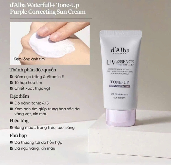 KEM CHỐNG NẮNG DALBA TRUFFLE TRẮNG - XANH/HỒNG/TÍM | DƯỠNG ẨM SÂU, CHỐNG LÃO HÓA, NÂNG TONE