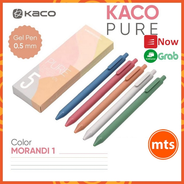bo-5-but-gel-kaco-pure-plastic-gel-ink-pen-muc-nhieu-mau-cao-cap-chinh-hang-minh