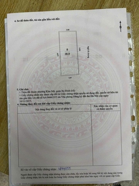 LÔ ĐẤT VÀNG - NGÕ GIANG VĂN MINH BA ĐÌNH - 39m² - CÁCH LĂNG BÁC 150M - CÓ GPXD 4 TẦNG - 9.6 TỶ