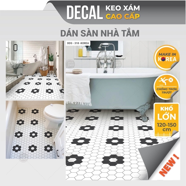 Decal dán sàn nhà tắm DDS-KOREA-318