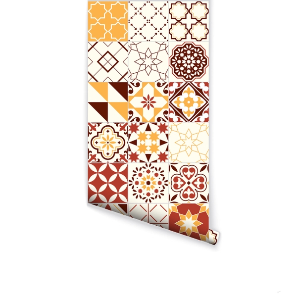 Decal Dán Gạch Bông Hoa Văn Vintage Sang Trọng