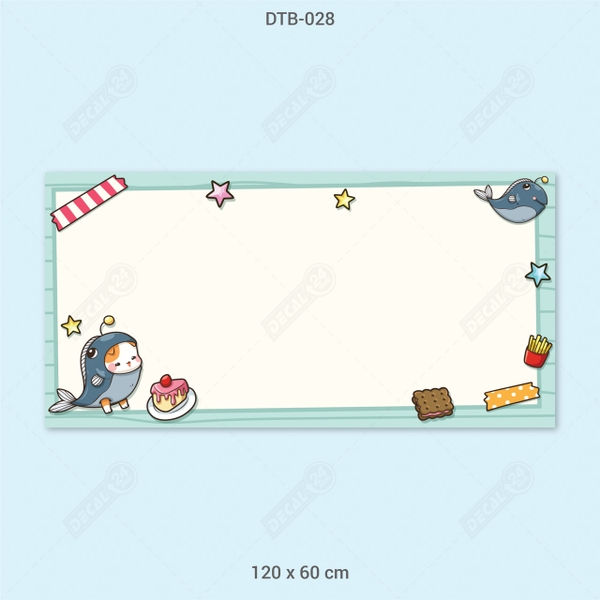 Decal Dán Tường Bút Lông Hoạt Hình Dễ Thương Cho Bé