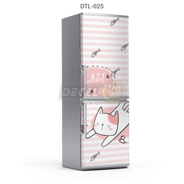 Decal Dán Tủ Lạnh Hình Mèo Lười Dễ Thương