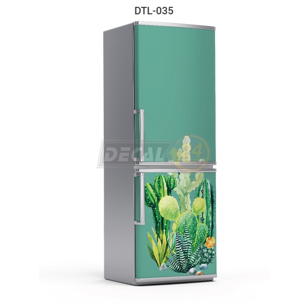 Decal Dán Tủ Lạnh Hình Hoa Xương Rồng Xanh Mướt Cao Cấp