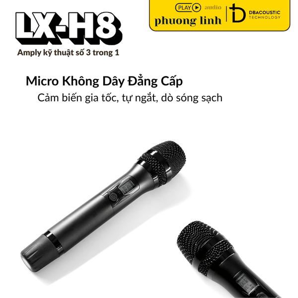 Amply DBacoustic LX-H8 kèm micro UHF không dây