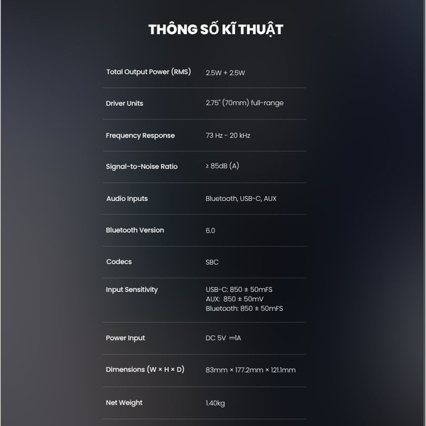 Thông số kĩ thuật loa Edifier R20BT