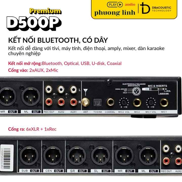 Vang số DBacoustic D500P Premium kết nối Bluetooth