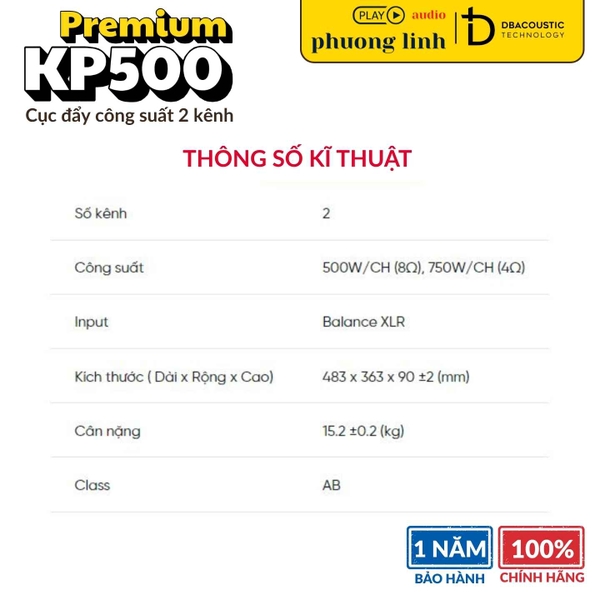 Đẩy công suất DBacoustic KP500 Premium