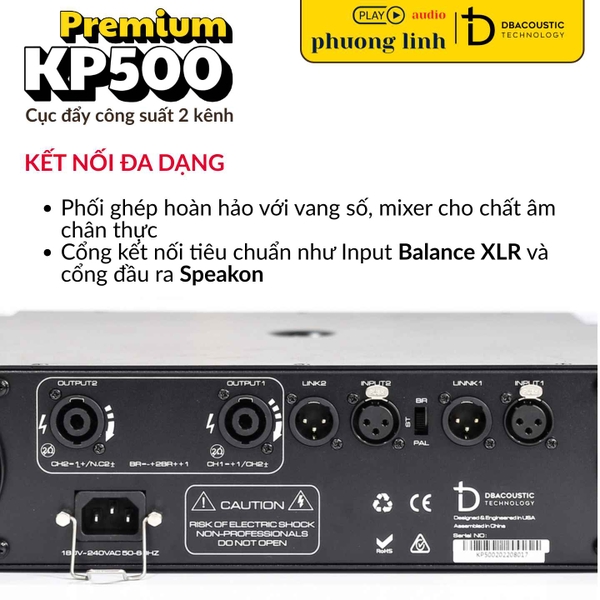 mạch công suất KP500 kết nối XLR