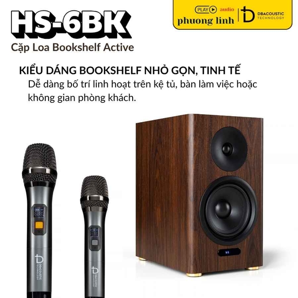 Thiết kế tối ưu không gian Loa Bookshelf Active HS-6BK