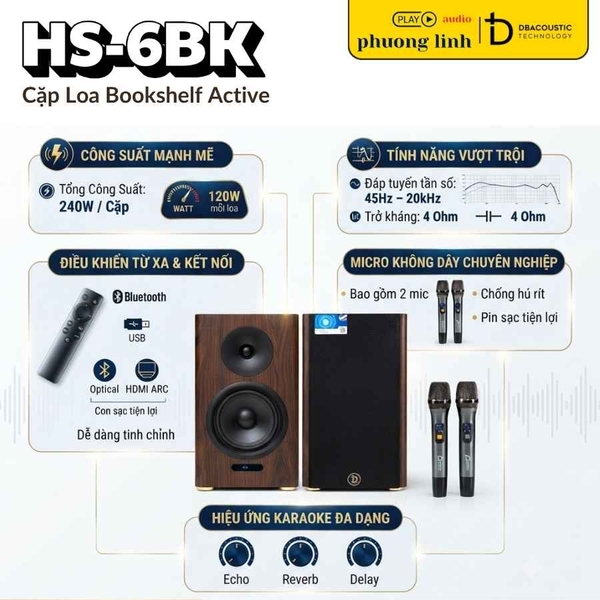 Loa DBACOUSTIC HS-6BK tính năng