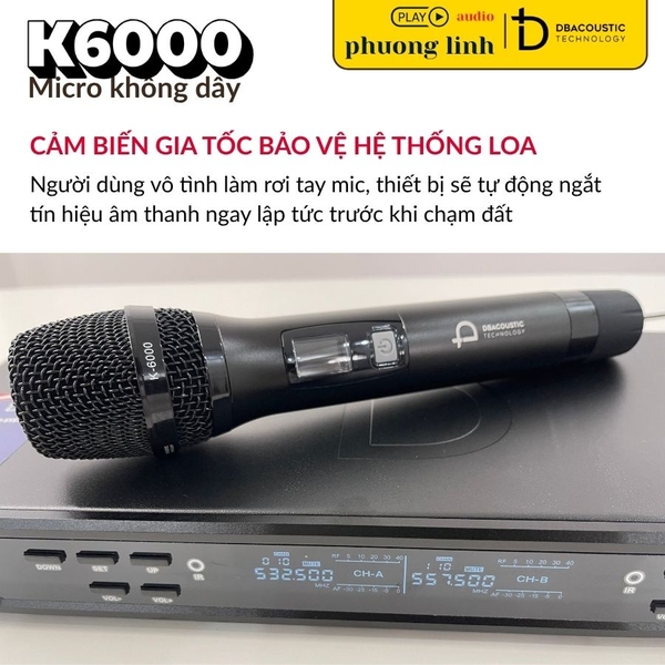 Cảm biến gia tốc bảo vệ loa khi Micro Dbacoustic K6000 bị rơi