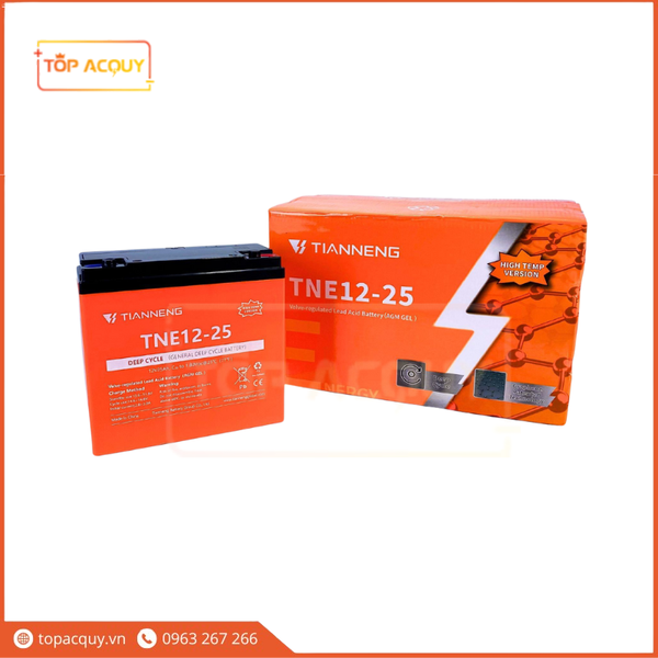 BÌNH ẮC QUY XE MÁY ĐIỆN THIÊN NĂNG (TIANNENG) 12V - 25AH TNE - 12 - 25