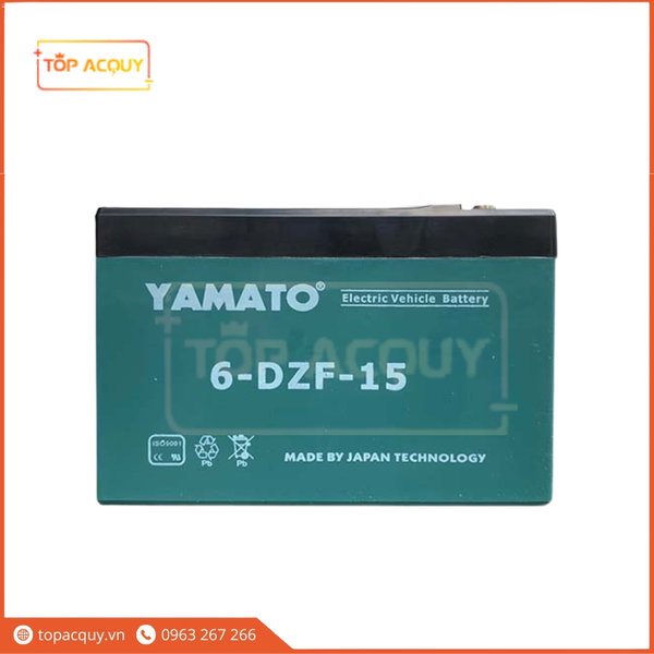 BÌNH ẮC QUY XE MÁY ĐIỆN YAMATO 6-DZF-15 12V-15AH