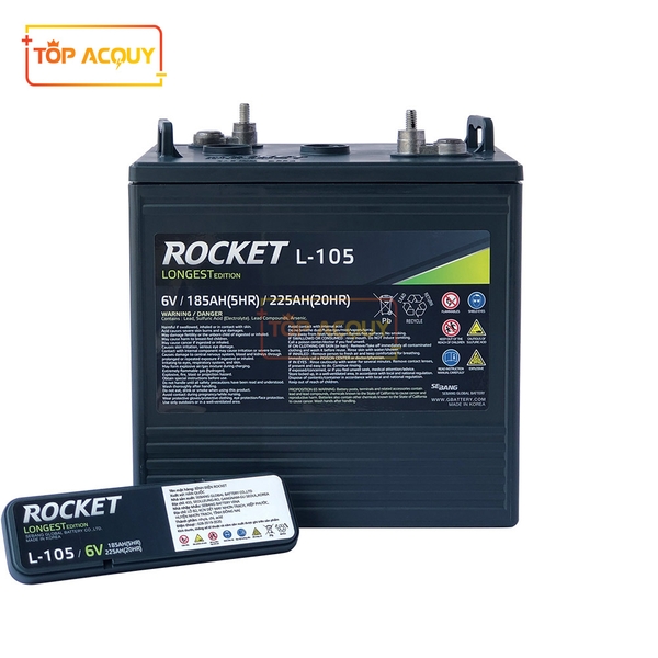 ẮC QUY ROCKET 6V - 225AH L-105 (GC2-105) (XẢ SÂU)