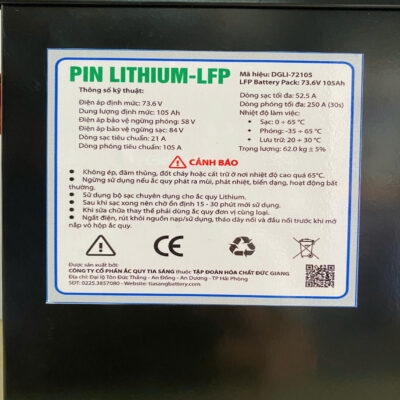 PIN LITHIUM-LFP ĐỨC GIANG 72V - 105AH DGLI-72105