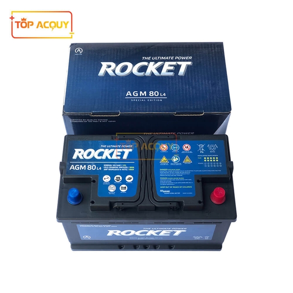 ẮC QUY ROCKET 12V - 80AH AGM L4 DIN(L) (ECO/START-STOP)