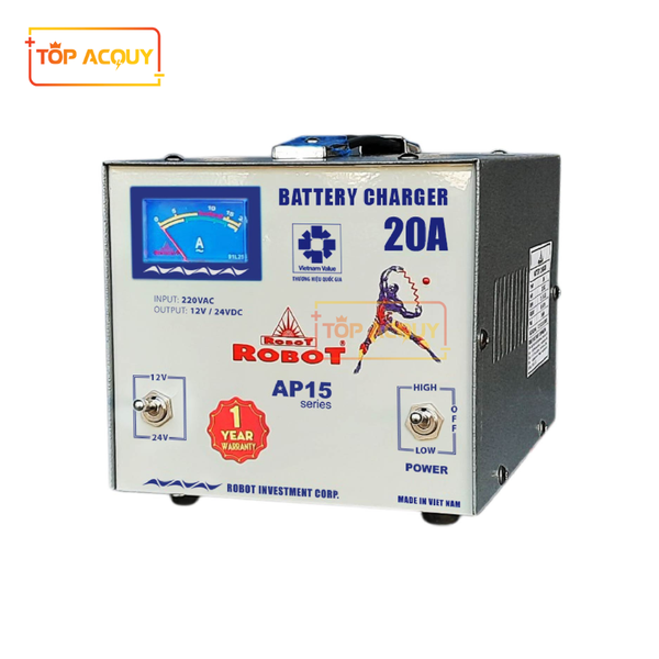 SẠC ROBOT TĂNG GIẢM 20A - 12-24VDC (DÂY ĐỒNG)
