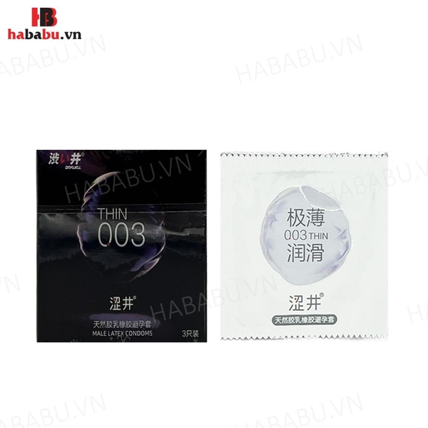 Bao cao su Drywell Ultra Thin 003 hộp 3 chiếc siêu mỏng chính hãng