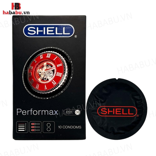Bao cao su Shell Performax 6in1 hộp 10 chiếc kéo dài thời gian chính hãng