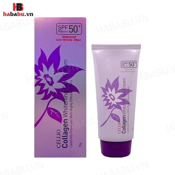 Kem chống nắng Cellio Collagen Whitening Sun Cream 70gr chính hãng
