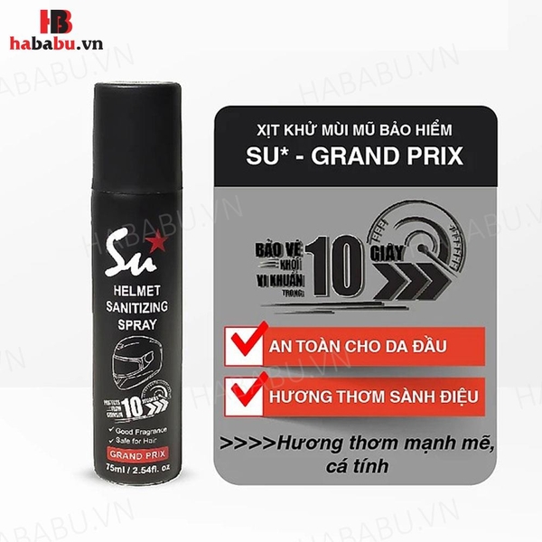 Xịt khử mùi nón bảo hiểm Su Star Grand Prix 75ml chính hãng
