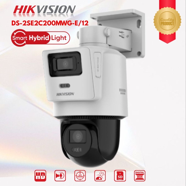 Camera Speed Dome 2MP 2 mắt Hikvision DS-2SE2C200MWG-E/12 2MP, Zoom 16x, Hybrid Light, Phát hiện người & xe AI