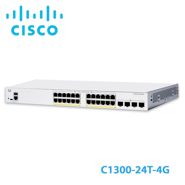 Thiết bị chuyển mạch CISCO Catalyst 1300 24-port GE, 4x1G SFP (C1300-24T-4G)