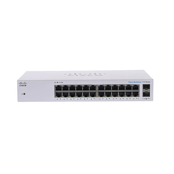 Thiết bị chuyển mạch CISCO CBS110 Unmanaged 24-port GE, 2x1G SFP Shared (CBS110-24T-EU)