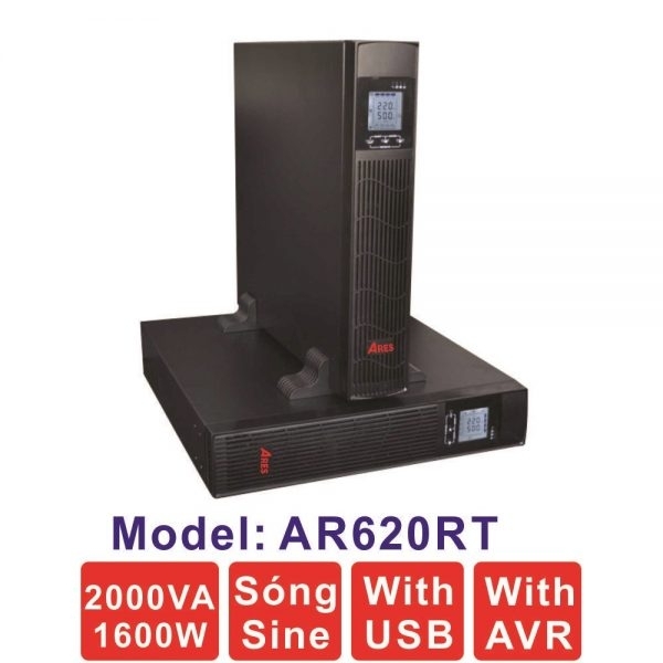 Bộ lưu điện UPS Ares AR620RT 2000VA/1600W lắp RACK