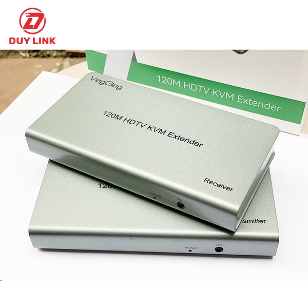 Bộ Kéo Dài HDMI 4K@30Hz KVM Dài 120 Mét – Hỗ Trợ USB và Âm Thanh VegGieg V-HD011 chính hãng