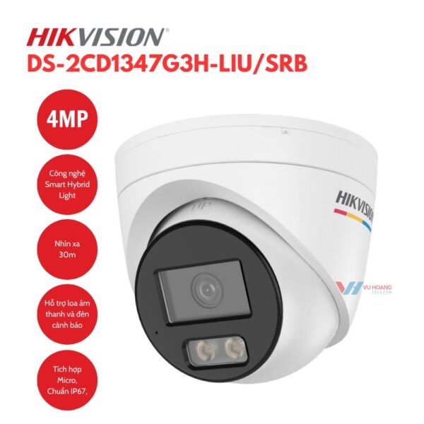 Camera IP 4MP tháp pháo Hikvision DS-2CD1347G3H-LIU/SRB