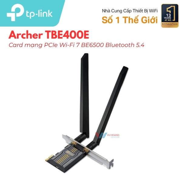 Card mạng PCIe Wi-Fi 7 BE6500 TP-Link Archer TBE400E