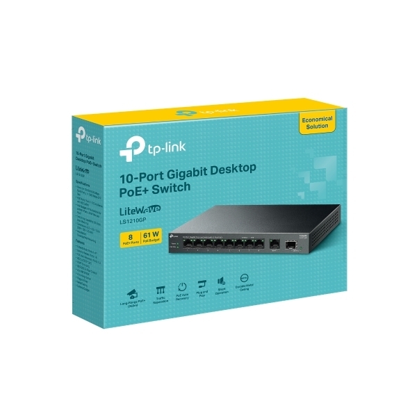 Switch Để Bàn Gigabit 10 Cổng với 8 Cổng PoE+ TP-Link LS1210GP