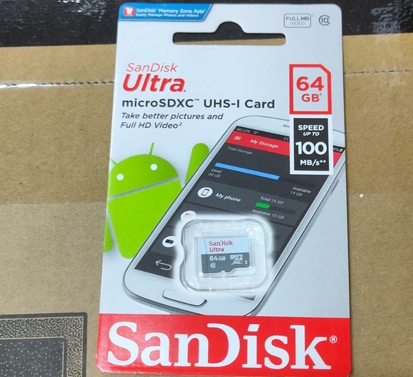 Thẻ nhớ MicroSD SanDisk Ultra 64GB Class 10 tốc độ 100 MB/s