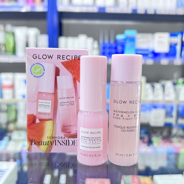 Set Dưỡng Da Mini Serum & Toner Glow Recipe Watermelon Glow