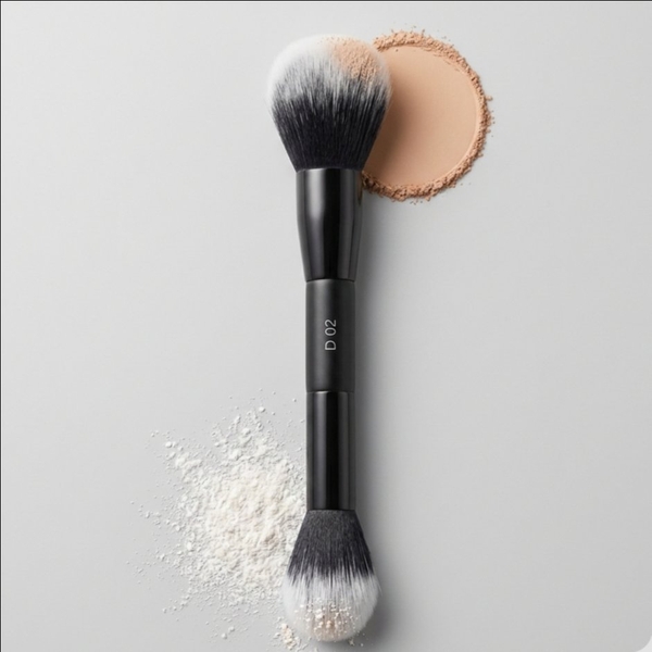 Cọ trang điểm 2 đầu phủ phấn, má hồng AMORA D02 – Dual Ended Powder & Blush Brush