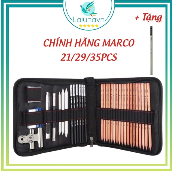 Bộ Dụng Cụ Vẽ Truyền Thần+Tặng 1 bút chì trắng,Vẽ Phác Thảo, Vẽ chân dung Marco Cao Cấp, bút chì phác thảo