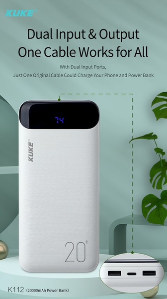 Sạc Dự Phòng 20.000mAh KUKE – K112