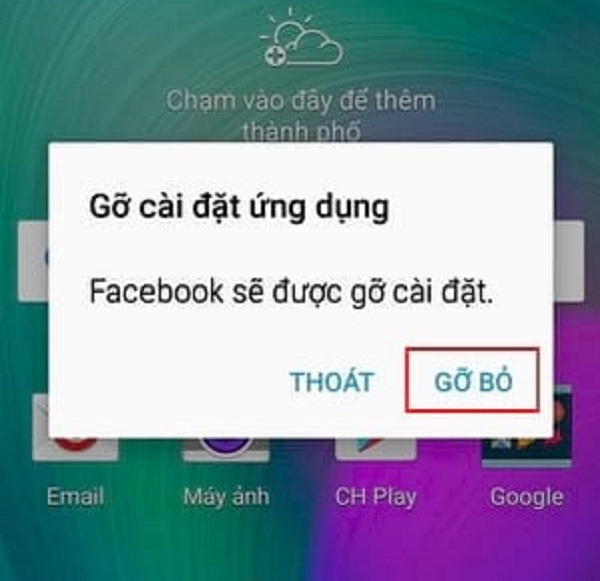 Gỡ và cài đặt lại ứng dụng Facebook